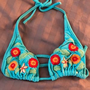 Floral triangle bikini top!